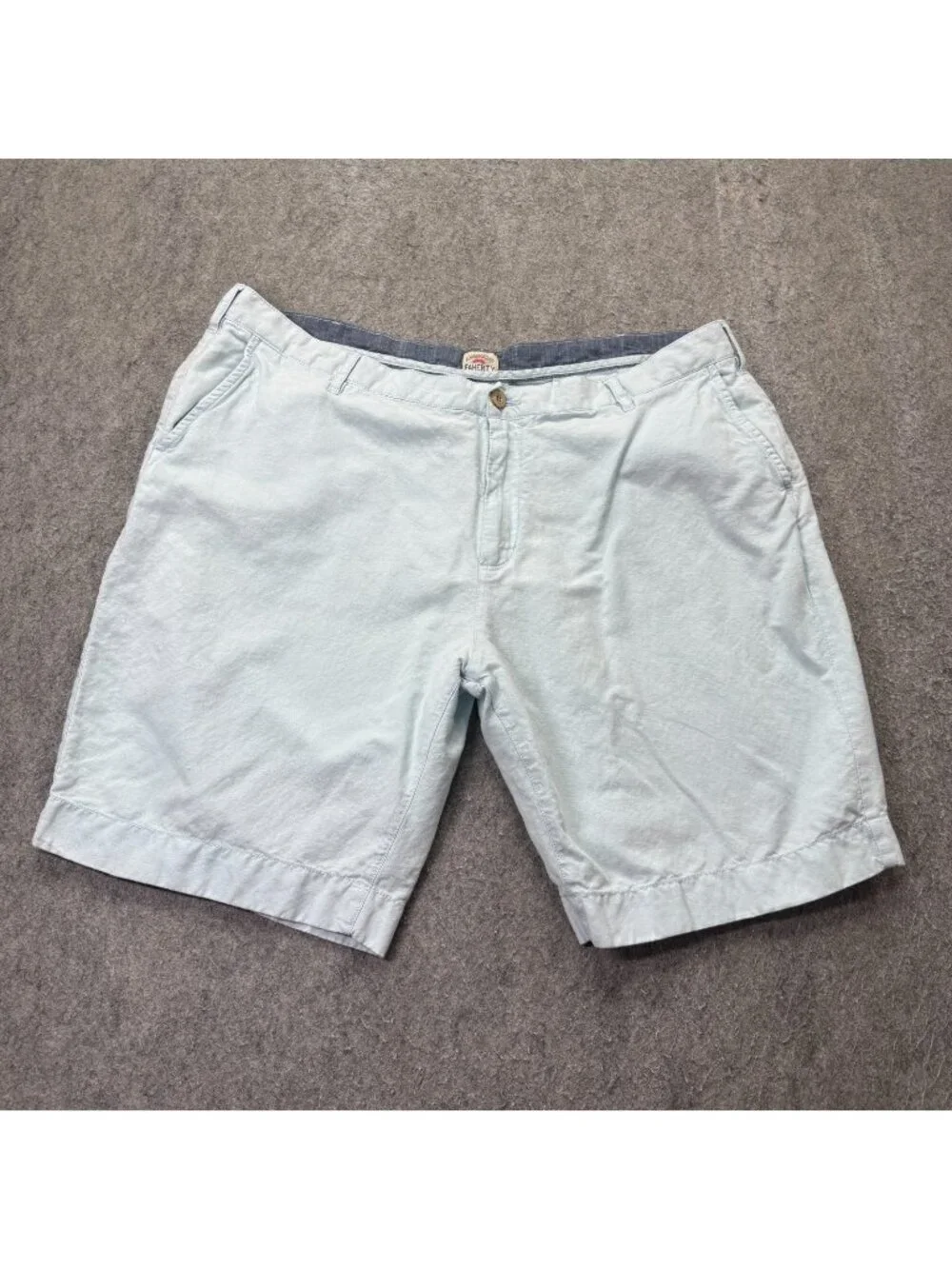 Faherty Tradewinds Linen Shorts Mens 40 Light Blue 10